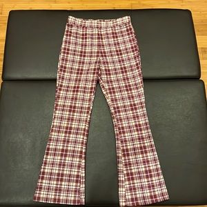 Plaid flare leggings - Forever 21
